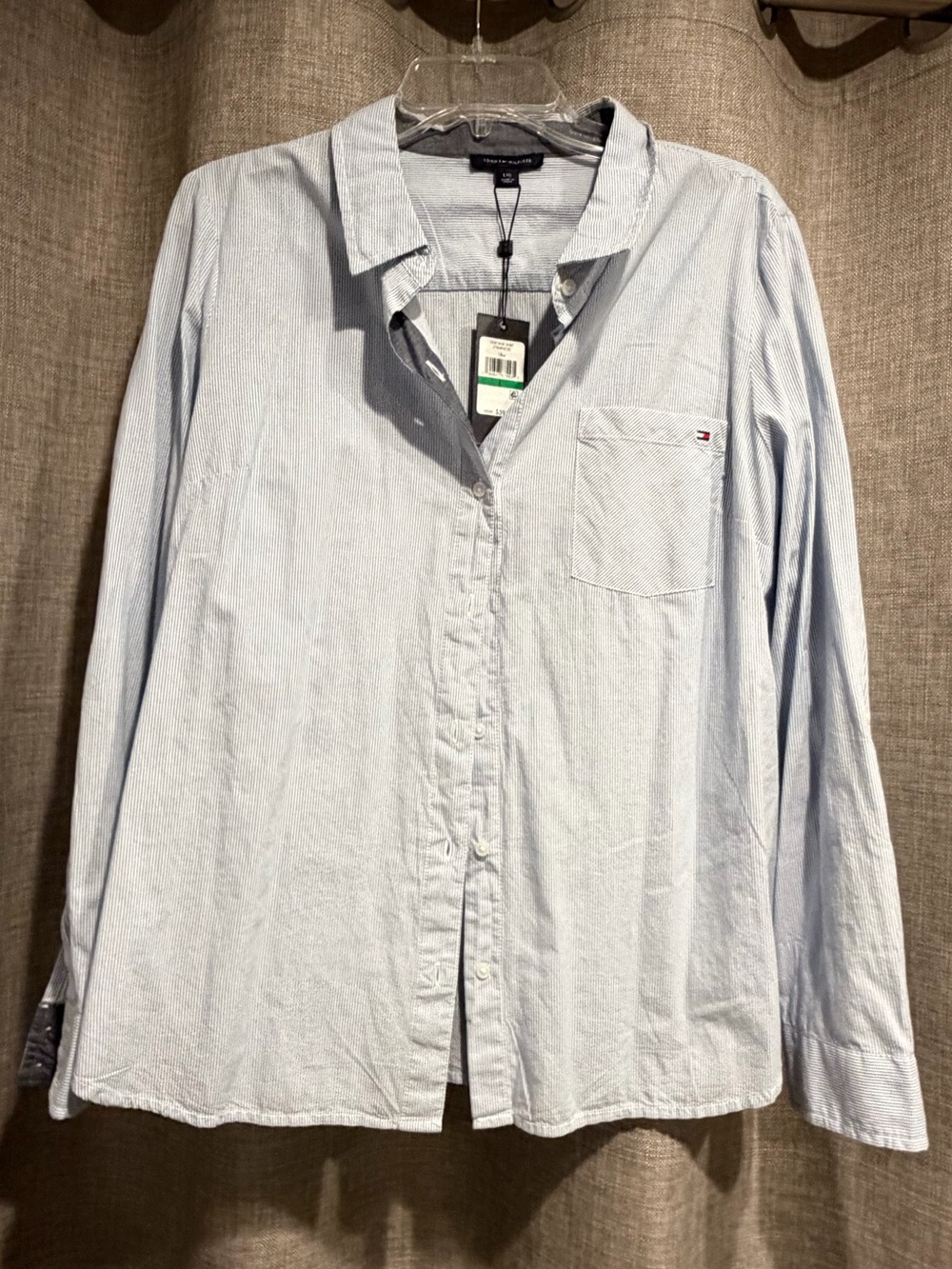Tommy Hilfiger Light Blue Long-Sleeve Button-Down Shirt